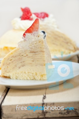 Crepe Pancake Cake Stock Photo