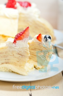 Crepe Pancake Cake Stock Photo