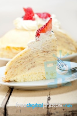 Crepe Pancake Cake Stock Photo