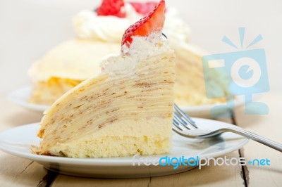 Crepe Pancake Cake Stock Photo