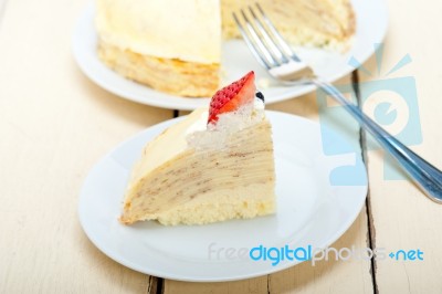 Crepe Pancake Cake Stock Photo