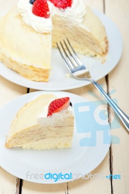 Crepe Pancake Cake Stock Photo