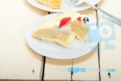 Crepe Pancake Cake Stock Photo