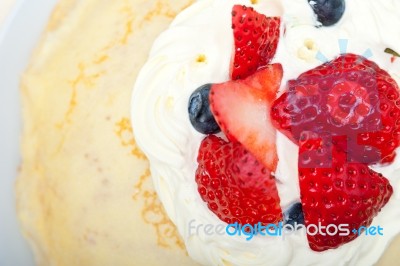 Crepe Pancake Cake Stock Photo