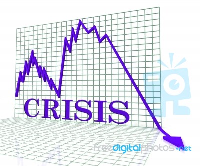 Crisis Graph Represents Hard Times And Calamity 3d Rendering Stock Image