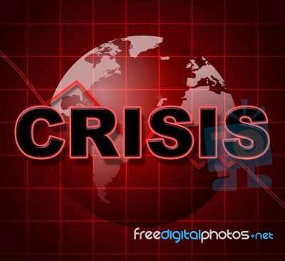 Crisis Graph Represents Investment Finance And Problems Stock Image