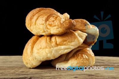 Crispy Fresh Croissants Stock Photo