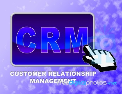 Crm Button Represents Customer Relationship Management And Control Stock Image