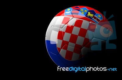 Croatia Flag Soccer Ball Isolated Dark Background Stock Image