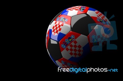 Croatia Flag Soccer Ball Isolated White Background Stock Image