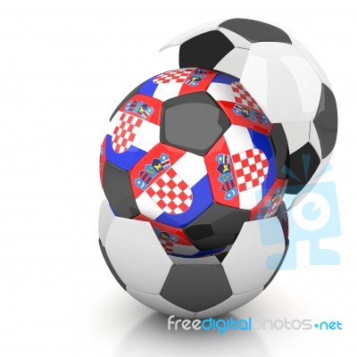 Croatia Flag Soccer Ball Isolated White Background Stock Image