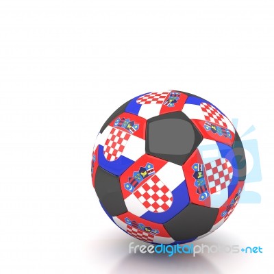 Croatia Flag Soccer Ball Isolated White Background Stock Image