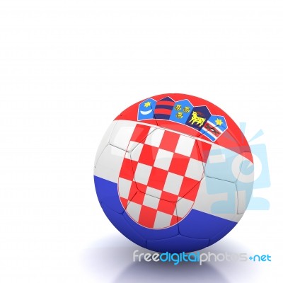 Croatia Flag Soccer Ball Isolated White Background Stock Image