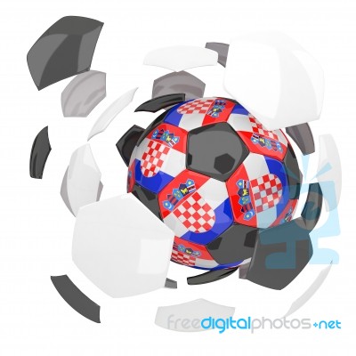 Croatia Flag Soccer Ball Isolated White Background Stock Image