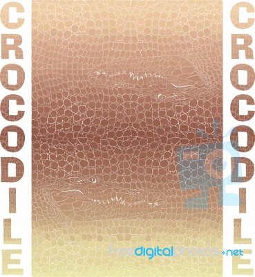 Crocodile Skin Texture And Text Stock Image