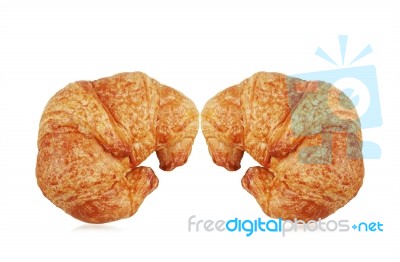 Croissants On White Background Stock Photo