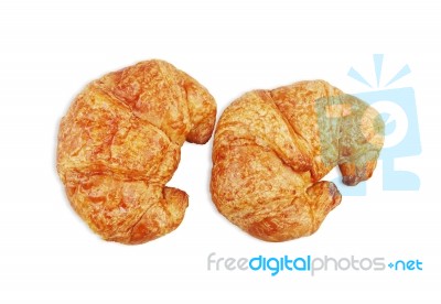 Croissants On White Background Stock Photo