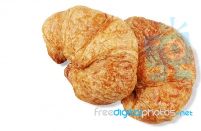 Croissants On White Background Stock Photo