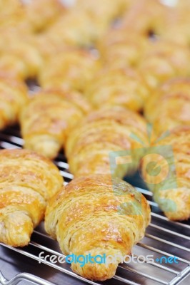 Croissants Out Of Oven Stock Photo