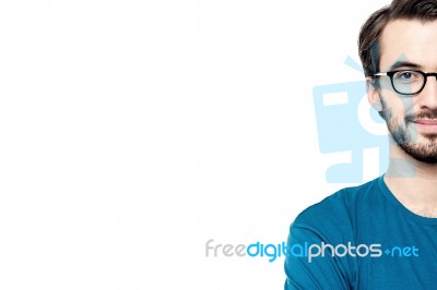 Cropped Image Of A Smiling Young Man Stock Photo