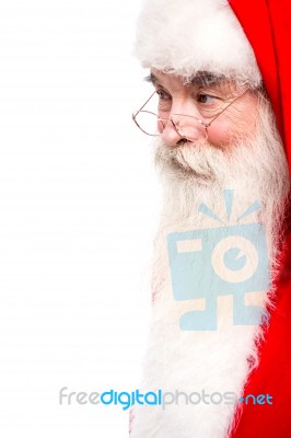 Cropped Picture Of Santa Claus Face Stock Photo