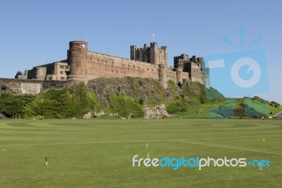 Croquet Pitch At Bamburgh Castle Stock Photo