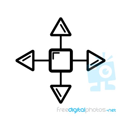 Cross Arrows Square Symbol Icon  Illustration On Whi Stock Image