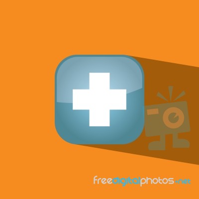 Cross Button Icon Flat   Illustration Stock Image