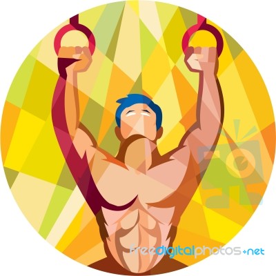 Cross-fit Training Weights Ring Circle Low Polygon Stock Image