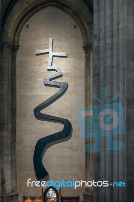 Cross In Ely Cathedral Stock Photo