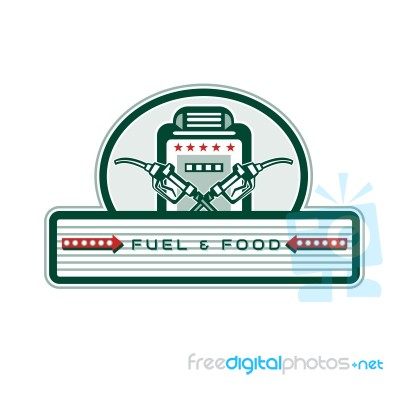 Crossed Fuel Nozzle Gas Pump Retro Stock Image