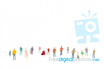 Crowd Of People Blurred On White Background Stock Photo