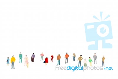 Crowd Of People On White Background Stock Photo