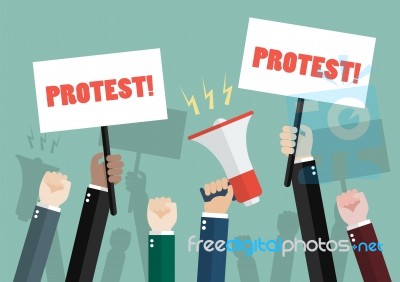 Crowd Of People Protesters Stock Image