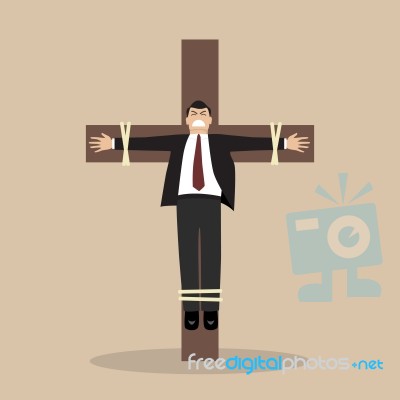 Crucified Business Man Stock Image