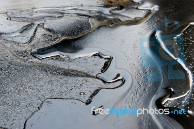 Crude Oil Surface Textured Stock Photo