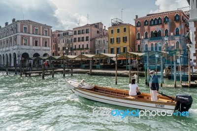 Cruising The Canals Of Venice Stock Photo