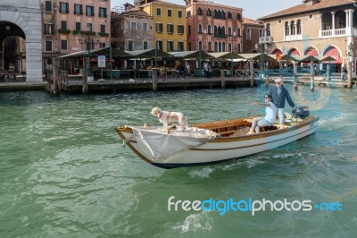 Cruising The Canals Of Venice Stock Photo