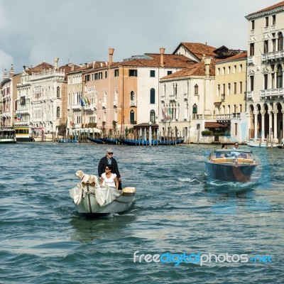 Cruising The Canals Of Venice Stock Photo