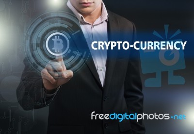 Crypto-currency,  Bitcoin Internet Virtual Money. Currency Techn… Stock Photo