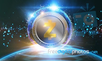 Crypto-currency,  Zcoin Internet Virtual Money. Currency Technol… Stock Image