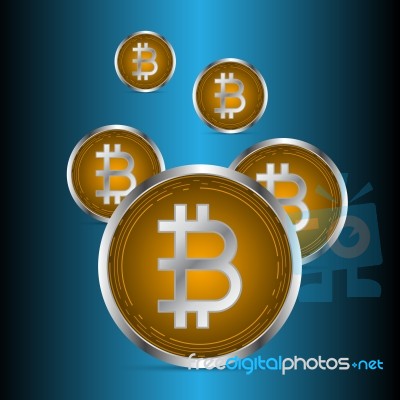 Cryptocurrency Bitcoin Set Stock Image