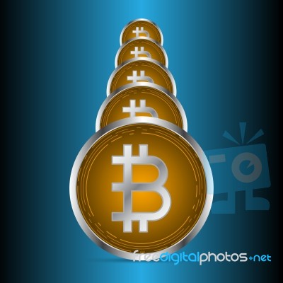 Cryptocurrency Bitcoin Set Stock Image