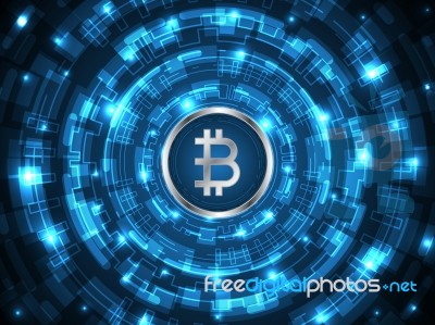 Cryptocurrency Bitcoin Technology Circle Stock Image