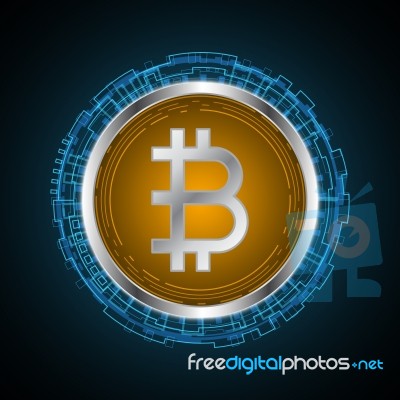 Cryptocurrency Bitcoin Technology Circle Stock Image