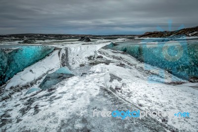 Crystal Ice Cave Near Jokulsarlon Stock Photo