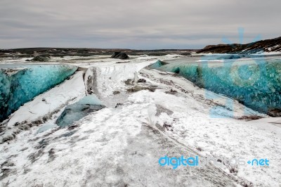 Crystal Ice Cave Near Jokulsarlon Stock Photo