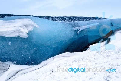 Crystal Ice Cave Near Jokulsarlon Stock Photo