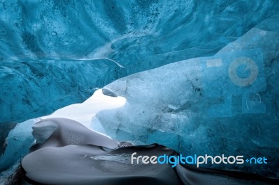 Crystal Ice Cave Near Jokulsarlon Stock Photo