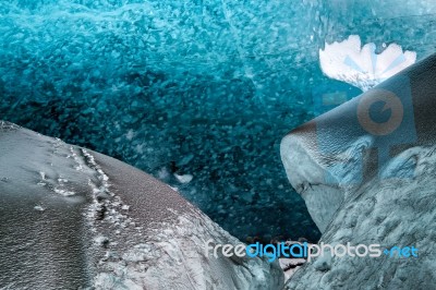 Crystal Ice Cave Near Jokulsarlon Stock Photo